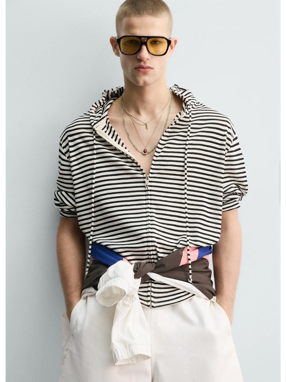 Zara Men’s - Striped Jacquard Zip-Hoodie